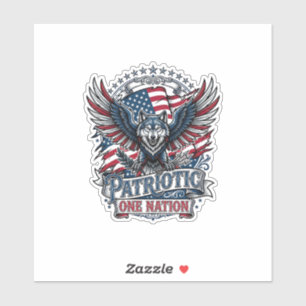 Sticker Aigle Patriotique Loup Hybride Animal Hybride Patr