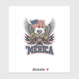Sticker Aigle Patriotique Merica Vintage Vector Design de
