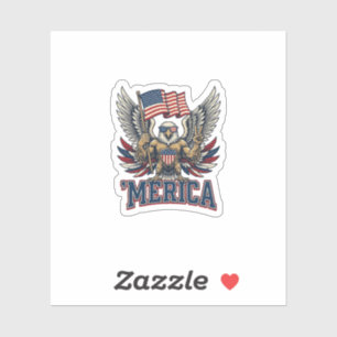 Sticker Aigle Patriotique Merica Vintage Vector Design de