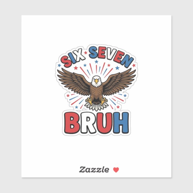 Sticker Aigle Patriotique Six Sept Bruh Design Vectoriel_1 (Feuille)