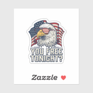 Sticker Aigle Patriotique Vous Êtes Libre Ce Soir T-Shirt