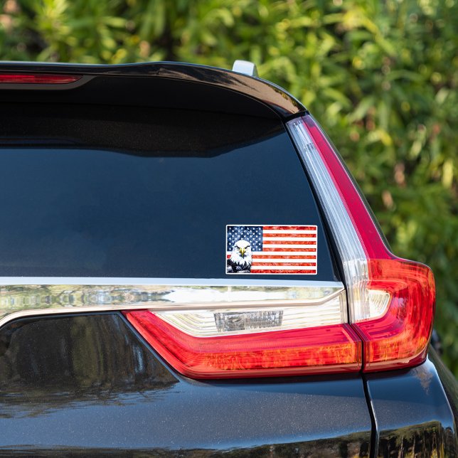 Sticker Aigle rustique sur le drapeau américain (Créateur téléchargé)