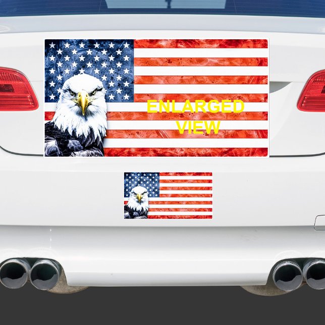 Sticker Aigle rustique sur le drapeau américain (Créateur téléchargé)