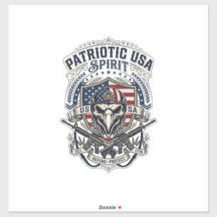 Sticker Aigle Tactique Patriotique Crâne Inspiré Militaire