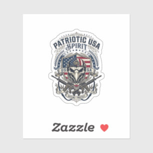 Sticker Aigle Tactique Patriotique Crâne Inspiré Militaire