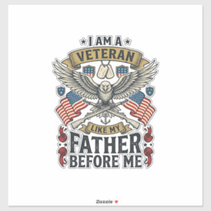 Sticker Aigle vétéran comme mon père avant moi