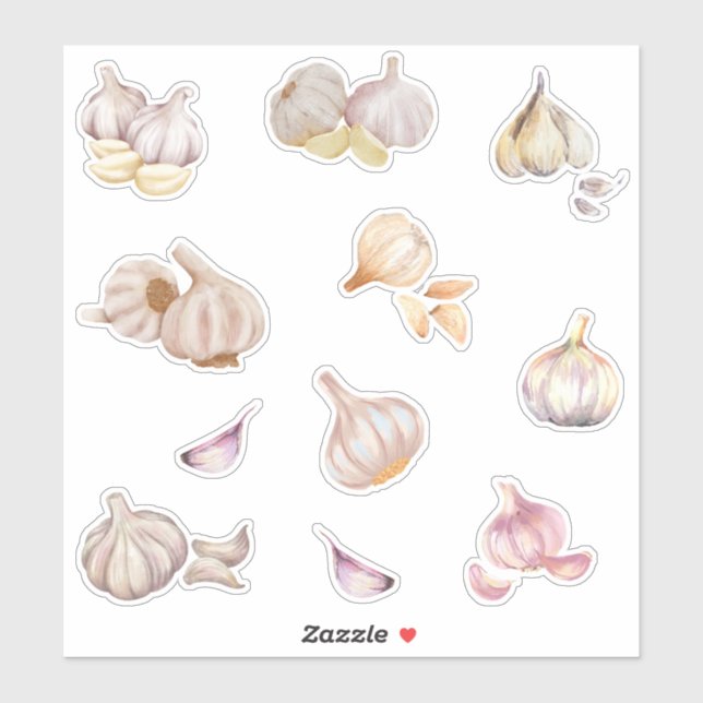 Sticker Ail aquarelle (Feuille)