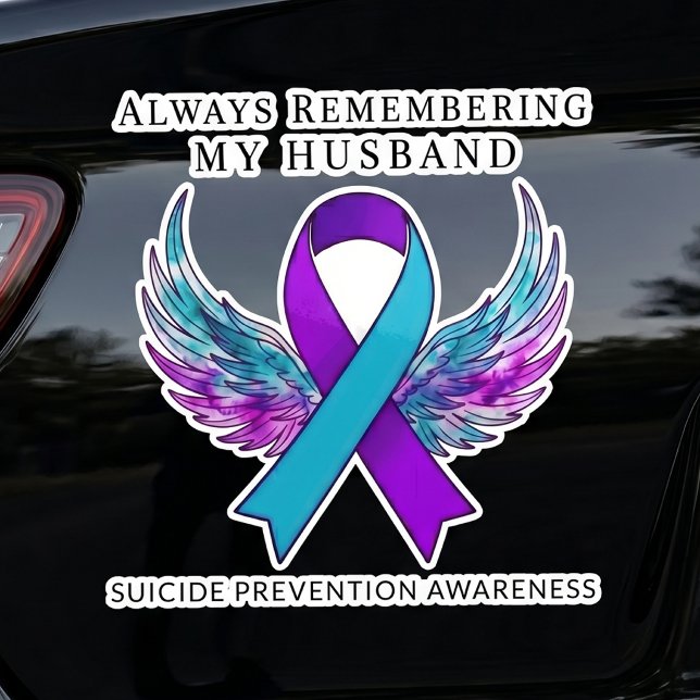 Sticker Aile d'ange de mémorial de sensibilisation au suic (custom_suicide_awareness_memorial_angel_wing_memory_car_sticker_decal)