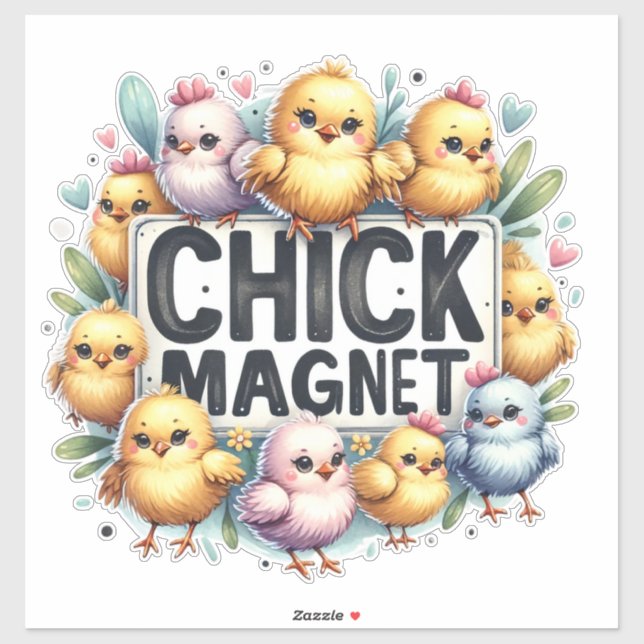 Sticker Aimant de poussette - Bébé mignon poussins (Feuille)