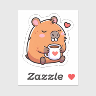 Sticker Aimer le café Capybara