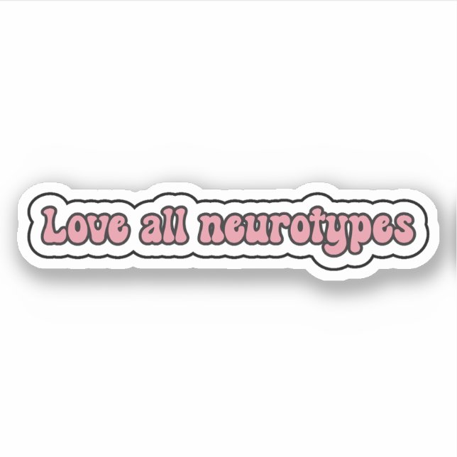 Sticker Aimer tous les neurones Neurodiversité rose (Devant)