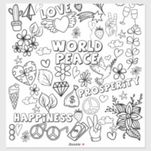 Aimer World Peace Prosperity Happy Coloring Sticke