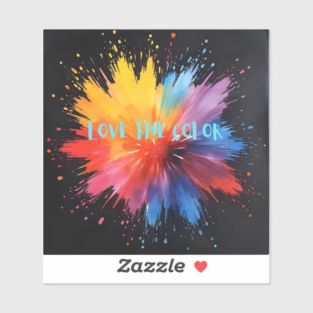 Sticker Aimez la couleur, elle vous aimera (Feuille)