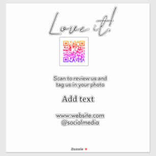Sticker Aimez-le scannez QR avis partager photo sur les ré