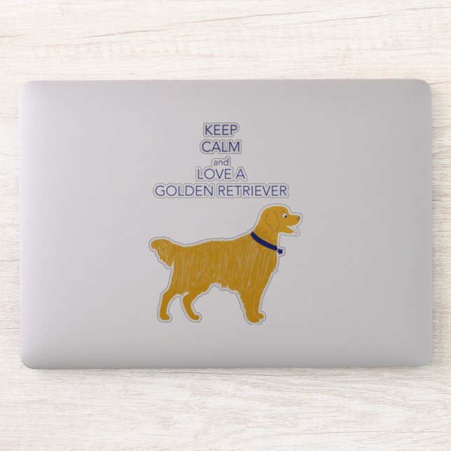 Sticker Aimez un Golden Retriever (Ordinateur)