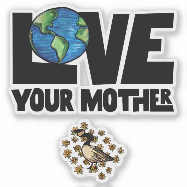 Sticker Aimez votre jour des terres mère (Devant)