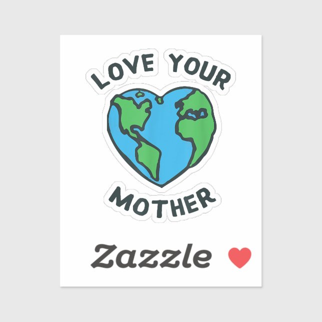 Sticker Aimez votre mère Terre cœur (Feuille)