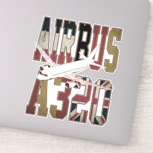 Sticker Airbus a320 Jetliner. Drapeaux européens vintages