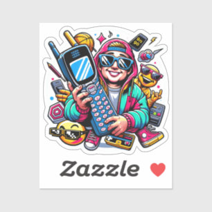 Sticker Aire de jeu Retro Tech : une nostalgique Odyssée d