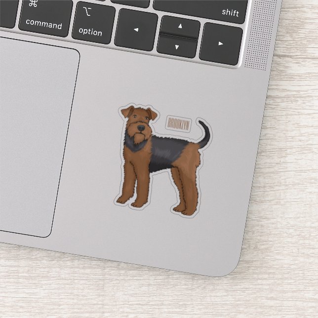 Sticker Airedale terrier dog cartoon (Détail)