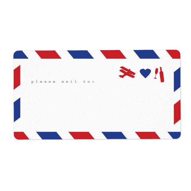 Sticker Airmail Étiquettes - Voyage, Amour, Célébr (Devant)