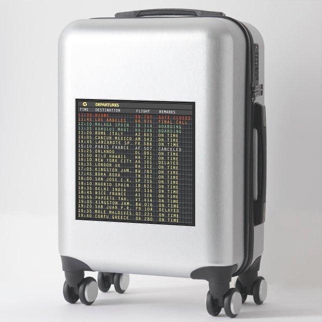 Sticker Airport Board (personnalisable) (Sur valise)