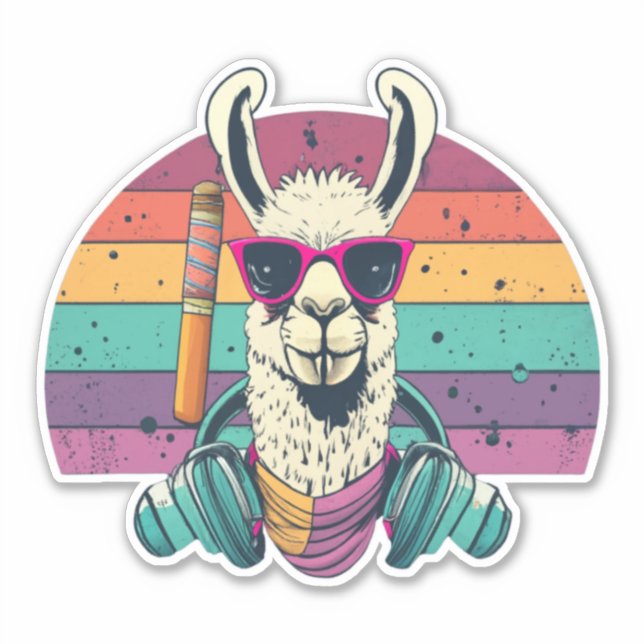 Sticker Ajouter le charme de Llama à votre vie avec des au (Devant)
