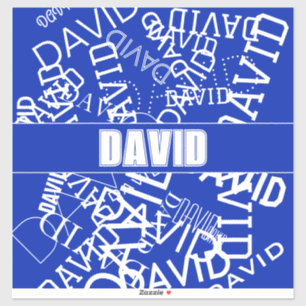 Sticker Ajouter n'importe quel nom, nom collage En bleu & 