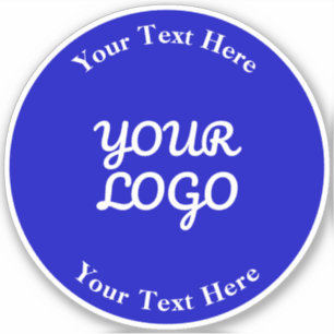 Sticker Ajouter un logo modifiable bleu royal et blanc ave