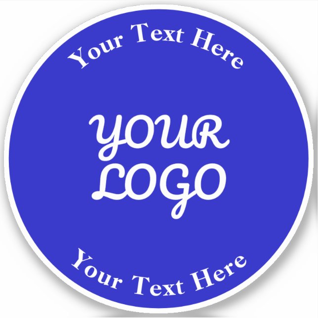 Sticker Ajouter un logo modifiable bleu royal et blanc ave (Devant)