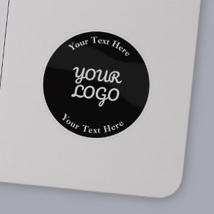 Sticker Ajouter un logo modifiable noir et transparent éta