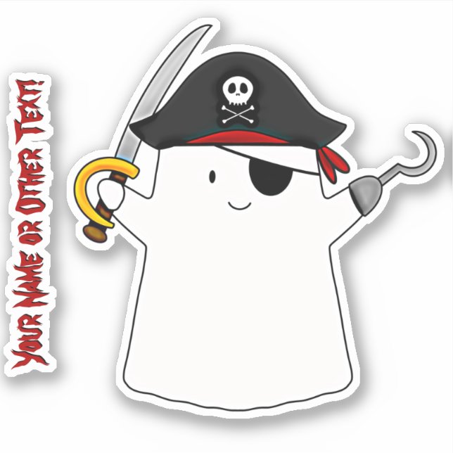 Sticker Ajouter un nom jote Ghost Pirate Costume déguisé é (Devant)