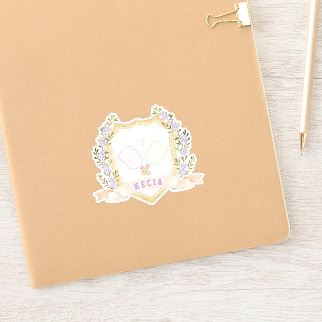 Sticker Ajouter un nom Preppy Pickleball (Carnet)