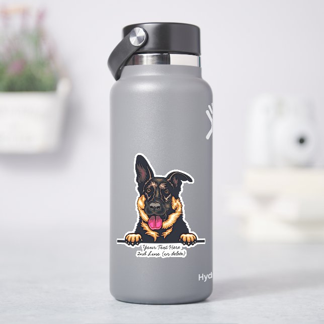 Sticker Ajouter un nom Texte, bâton berger allemand (HydroFlask)