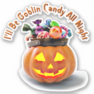 Sticker Ajouter un nom Texte, Goblin Candy Toute la nuit, 