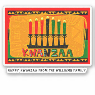 Sticker Ajouter un nom Texte, Happy Kwanzaa Candles Kiss C