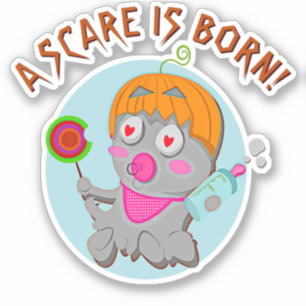 Sticker Ajouter Un Nom Texte, Une Peur Est Née, Monstre Bé