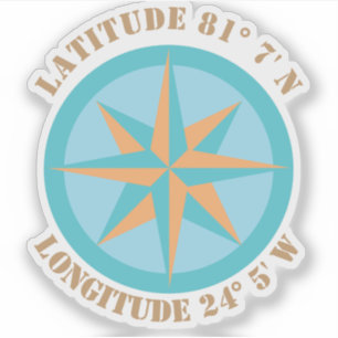 Sticker Ajouter une navigation Rose de compass Latitude Lo
