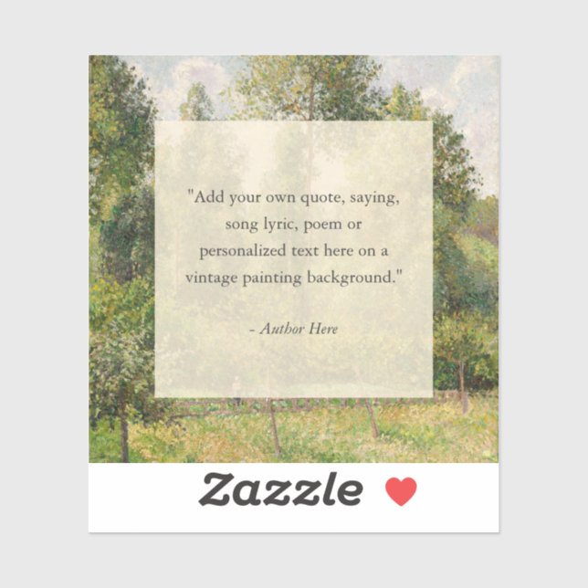 Sticker Ajouter votre propre devis Peinture Paysage Vintag (Feuille)