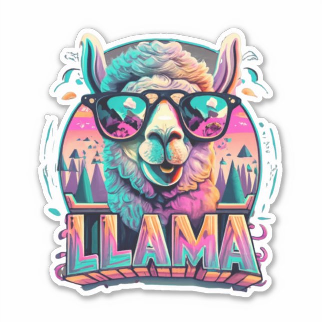 Sticker Ajoutez vos objets avec des décalques Llama Vinyl (Devant)