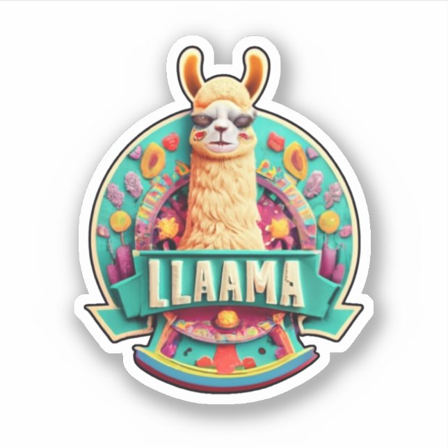 Sticker Ajoutez vos objets avec des décalques Llama Vinyl (Devant)
