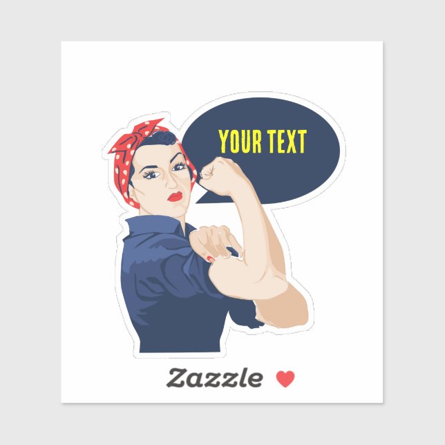 Sticker Ajoutez votre propre texte à rosie riveter (Feuille)