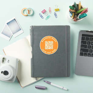 Sticker Ajoutez votre propre texte de code QR rond Scan Mi