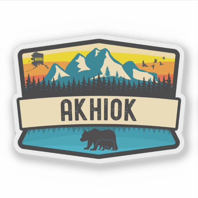 Sticker Akhiok, Alaska (Devant)