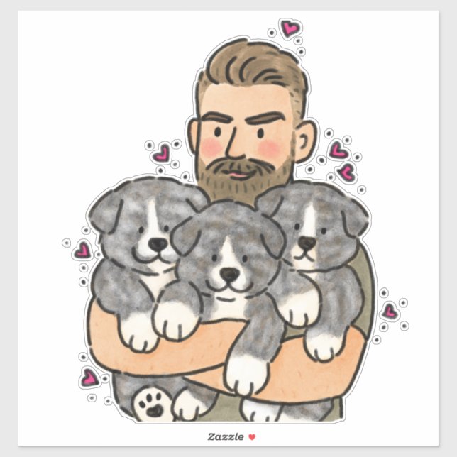 Sticker Akita Inu Japonais Bringé (Feuille)
