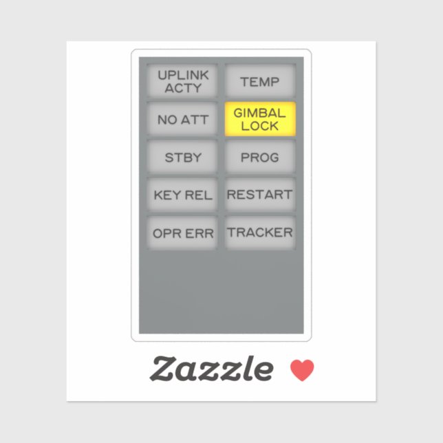 Sticker Alarme de l'ordinateur de guidage Apollo DSKY (Feuille)