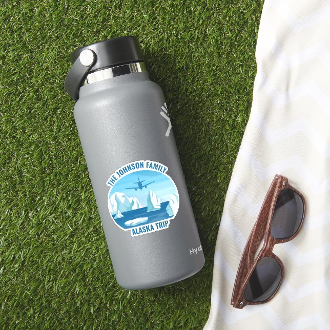 Sticker Alaska Famille Vacances Custom Keepsaké Souvenir (HydroFlask Insitu)