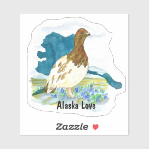 Sticker Alaska Love Willow Ptarmigan Bird Nature Souvenir