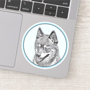 Sticker Alaskan Klee Kai Peinture - Cute Original Chien Ar