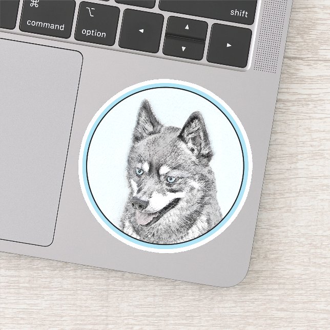 Sticker Alaskan Klee Kai Peinture - Cute Original Chien Ar (Détail)